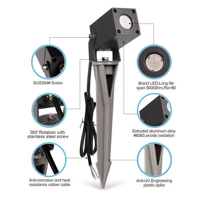 Światło ogrodowe LED Square Tree Wodoszczelne IP65 Aluminiowe zewnętrzne lampy trawnikowe z certyfikatem CE