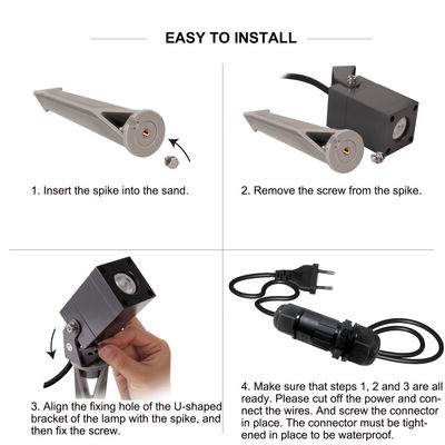Światło ogrodowe LED Square Tree Wodoszczelne IP65 Aluminiowe zewnętrzne lampy trawnikowe z certyfikatem CE