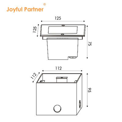 12VDC kwadratowa lampa podziemna IP67 4W 8W 125*125MM ze stali nierdzewnej DMX RGBW4in1
