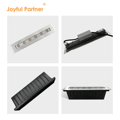 Liniowy LED Wgórne światło 12W DMX512 Stal nierdzewna przednia pokrywa podłogowa wgłębiona