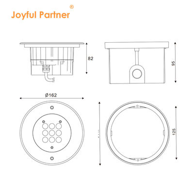Wodoszczelny podłożny oświetlenie aluminiowe 3500K ciepły biały DIA162MM 2 lata gwarancji