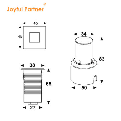 Światła LED z podłogiem Stal nierdzewna 1W 2W AC/DC 2700K-6000K DIA38MM ze szkłem zamrożonym