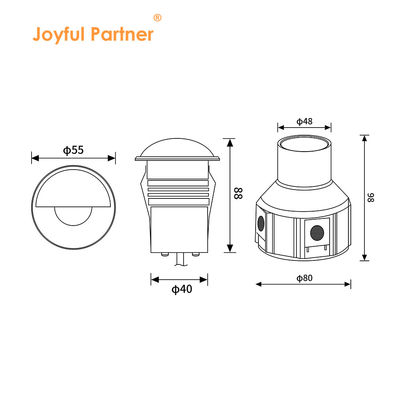 Światło LED z podłoża AC220V 316# ze szkła rozproszonego