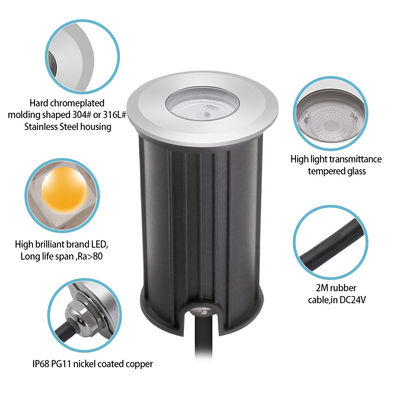 1W IP68 wodoodporne światła podwodne 316SS 12V 24V LED światła basenowe 2700k - 6500k