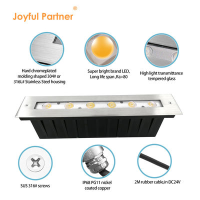 Podwodne światło liniowe ze stali nierdzewnej 316 DMX 512 RGB 12W DC24V Asymetryczna soczewka RGB3IN1