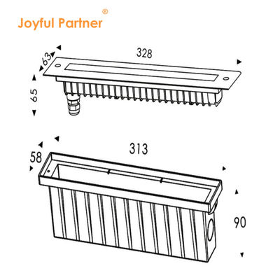 316 Stainless Steel DMX 512 RGB 12w Liniowy Basen Pływający Led do Wodospadu