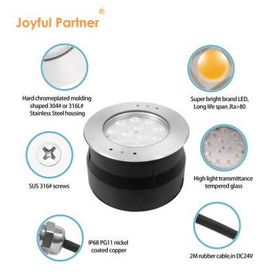 Wodoszczelne RGB LED Pool Light DMX512 Kontrola 24V Biały12W 24W RGB IP68