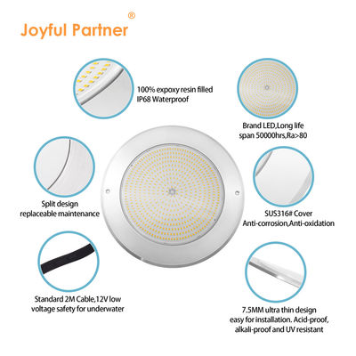 IP68 LED PAR56 Światło basenowe RGB Zmieniające kolor 12VAC 42W LED Żarówki basenowe