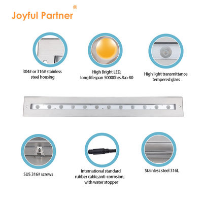 SS316L Podwodne światło liniowe 3000K 4000K 6000K IP68 LED lampa do mycia ścian