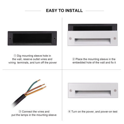 prostokąt 220V 5W LED Światła ścienne IP65 3000K Oświetlenie zewnętrzne