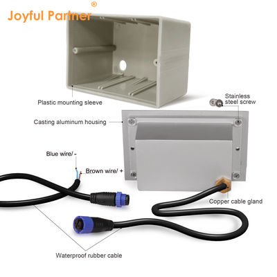 Światło ścienne kwadratowe IP65 LED 12V 24V ciepłe białe światło LED