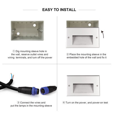 2Światło stopniowe LED SMD3528 AC100-240V IP65 Wodaodporna instalacja projektu
