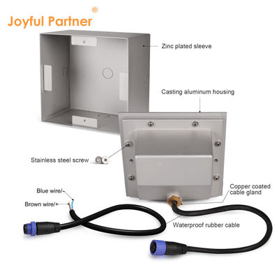 Wpuszczana lampa ścienna LED IP65 Wodoodporna Kwadratowa 12V 220V Napięcie Dostosowany Design Do Schodów