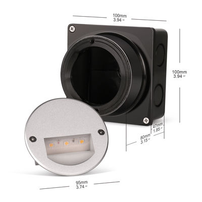 Aluminiowe zewnętrzne światło LED IP65 okrągłe pokrycie kwadratowe schody ścienne