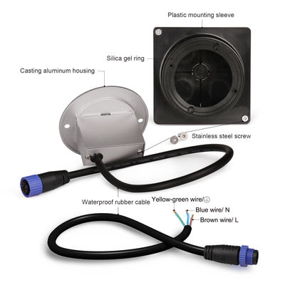 Aluminiowe zewnętrzne światło LED IP65 okrągłe pokrycie kwadratowe schody ścienne