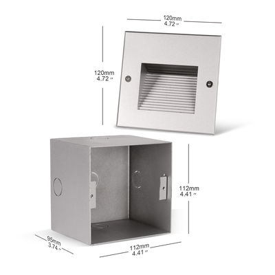 Kwadratowe Aluminiowe Schody Światło ścienne 3w DC 24v Materiał aluminiowy do stylowych wnętrz