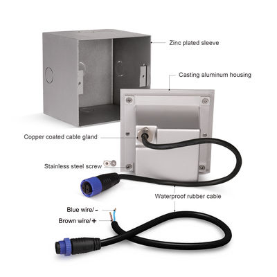 Kwadratowe Aluminiowe Schody Światło ścienne 3w DC 24v Materiał aluminiowy do stylowych wnętrz