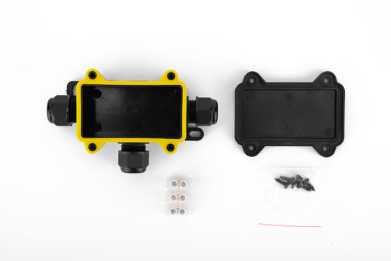 Wodoodporna skrzynka połączeniowa kablowa typu H, 3-drożna, plastikowa, czarna, szybkozłącze