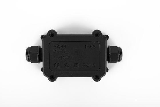 Wodoodporna skrzynka połączeniowa kablowa typu H, 3-drożna, plastikowa, czarna, szybkozłącze