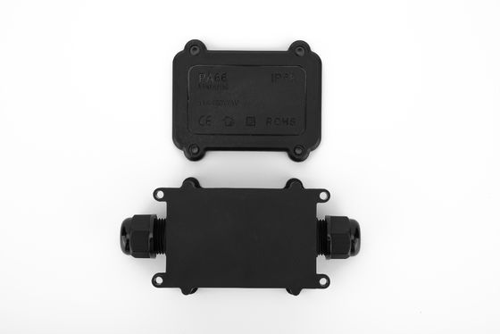 Wodoodporna skrzynka połączeniowa kablowa typu H, 3-drożna, plastikowa, czarna, szybkozłącze