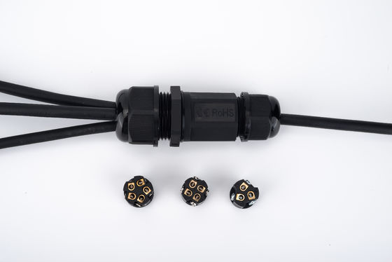 IP68 Szybki podłączacz wodoodporny 1 w 2 czarny kolor do podziemnej skrzynki łączącej kable