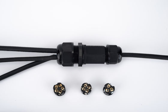 IP68 Szybki podłączacz wodoodporny 1 w 2 czarny kolor do podziemnej skrzynki łączącej kable