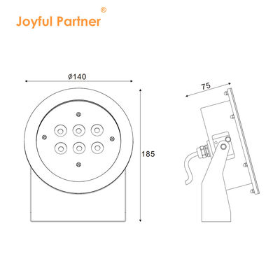 Podwodny reflektor LED ze stali nierdzewnej 316L 24W RGBW IP68 ze szkłem hartowanym