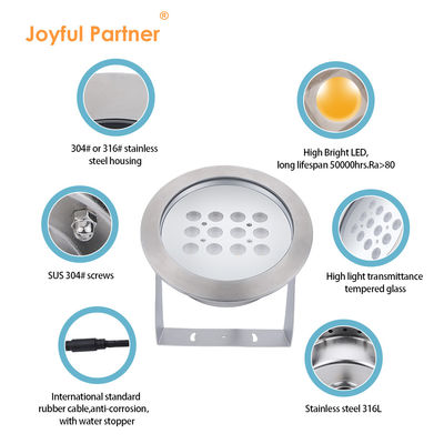 LED Podwodne Reflektor IP68 Kolorowy RGBW 12V 24V Niskie Napięcie Do Fontann