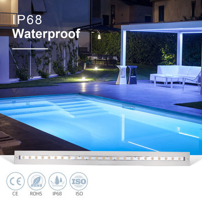 Podwodna liniowa lampa basenowa IP68 48W RGB ze stali nierdzewnej 316