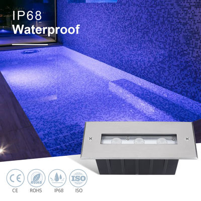Światło basenu IP68 3W 6W RGB Jednobarwny podwodny prasownik ścienny liniowy Światło z plastikowym rękawem montażowym