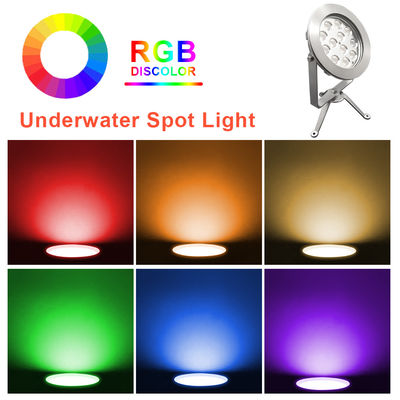 Podwodne światła LED RGB 12x3W RGB 3w1, zewnętrzne, wodoodporne, ze stali nierdzewnej 304, z MOQ