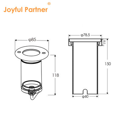 Oświetlenie wpuszczane w ziemię COB 316SS 6W 12V-24V IP67 Wodoodporna osłona przednia ze stali nierdzewnej