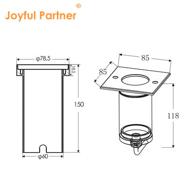 DC AC COB Led Aluminium Square Shape 304ss Front Cover LED Ground Light For Garden