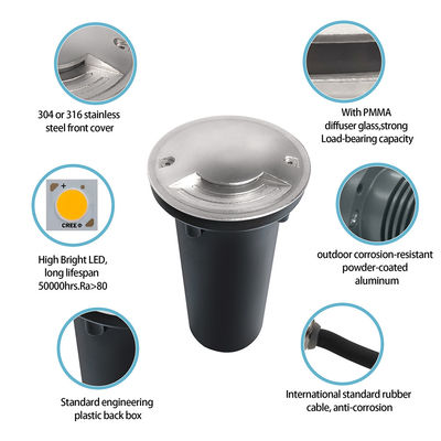 Jeden Dwa Cztery Sposoby Łatwo Zmontować wodoodporne 220V CREE COB LED IP67 LED Mini ogród pod ziemią oświetlenie