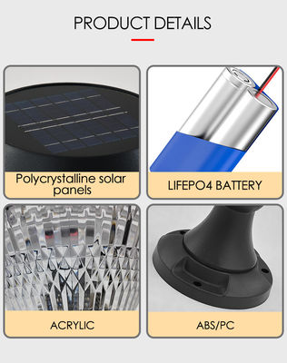 Zewnętrzne światło słoneczne do ogrodu Materiał ABS Epistar SMD DIA 245mm IP65 APP Kontrolowany styl europejski