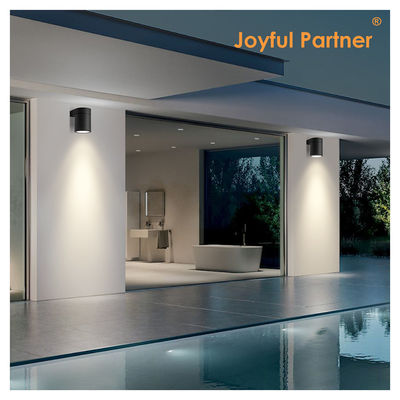 Światło ścienne zewnętrzne Aluminium odlewane IP65 Włókno ścienne Cylinder Design z szkłem hartowanym