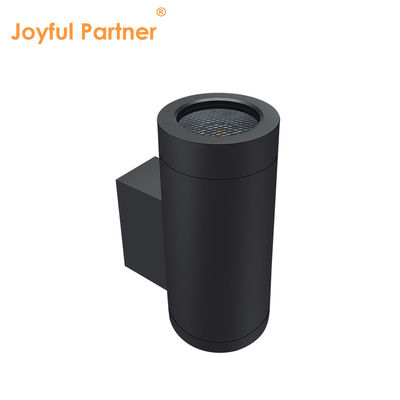 Światło ścienne zewnętrzne Sconce IP65 Modern Mat Black Aluminium Cylinder Garden Porch Up Down light