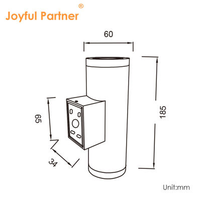 Światło ścienne zewnętrzne Sconce IP65 Modern Mat Black Aluminium Cylinder Garden Porch Up Down light