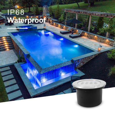 Światła basenowe pod wodą RGBW IP68 SS316 DIA200mm wodoodporne CE Rohs IP68 wielobarwne DC24V