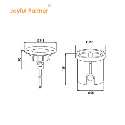 IP68 RGBW 4in1 wodoodporny fontann Led Light Stal nierdzewna 316 DC 24V z asymetryczną soczewką