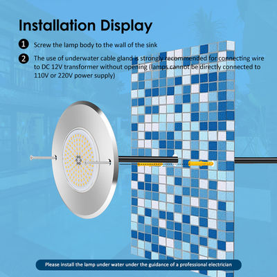 Światło basenowe LED DIA160MM*32MM AC12V 316 ze stali nierdzewnej z sterownikiem RGB