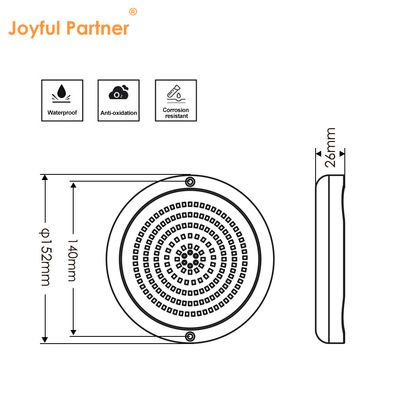 Światła basenu Żywica wypełniona płaską formą RGB powierzchnia zamontowana SMD LED 152mm Dia