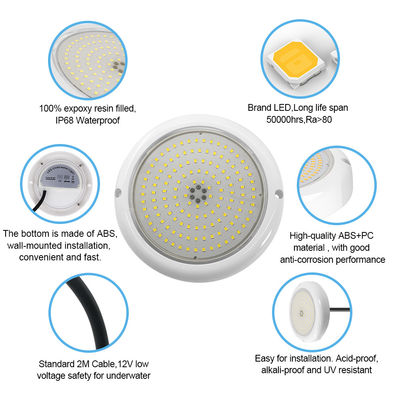 Oświetlenie basenowe z żywicy epoksy IP68 Biały kolor PAR56 Żarówka 10W LED Podwodne światło
