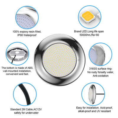 Światła do basenu Joyful 12v AC Upgrade SMD Chip RGB Color IP68 All One Set Design For Concrete Pool