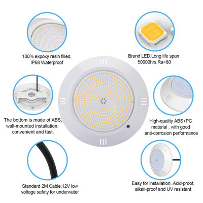 25W podwodne wysokiej jakości żywicy wypełnione 12V IP68 ciepłe białe 35W oświetlenie basenu