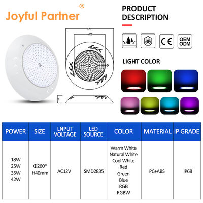 18W Par56 LED Basen Pływacy Led podwodny podwodny basen światła AC 12V RGB dla ogrodów wodnych