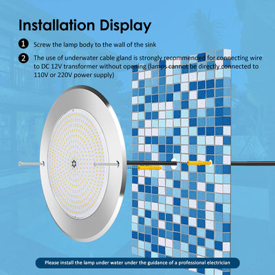 Zdalnie sterowane światła basenu wody ze stali nierdzewnej 316 powierzchnia zamontowana 42W światło basenu AC12/24V RGB