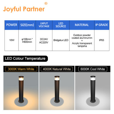 CE RoHS Approved IP65 wodoodporne zewnętrzne światła ogrodowe DC 24v Bridgelux LED 3000K DIA 108MM z obróbką antyrostą