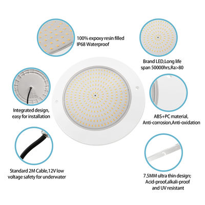 Światło wodoodporne IP68 35W Ultra Slim H7.5mm Oświetlenie zewnętrzne Materiał ABS DC 12V Ściany