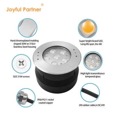 Światło podwodne LED 24Volt 6W 12W Stal nierdzewna 316 Z chłodnym białym Z plastikowym rękawem montażowym Do basenu